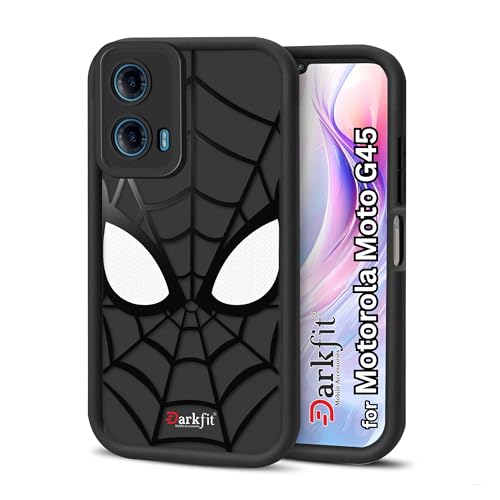 DARKFIT Back Case Cover Compatible for Motorola Moto G45 | Soft Silicone | Camera & Body Protection | Shock Proof | Cover for Motorola Moto G45 | Color Black | Pack of 1