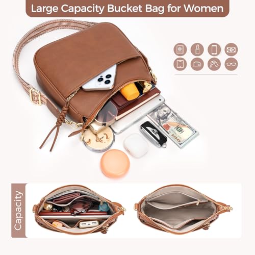 Peacocktion Crossbody Purses for Women Trendy Designer Vegan Leather Hobo Bags with Wide Shoulder Strap2