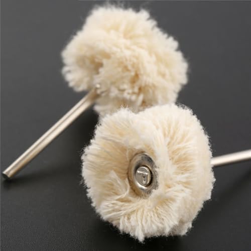 10Pcs 22mm Rodas de polimento de lã 2,35mm Haste Joias Metais Escovas de moagem para broca Ferrament