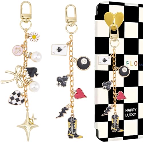 BEAMARKER 1 Boîte 2 Charms Chaînes pour Kindle Alliage Email Mignon E-Reader Charms de téléphone portable avec boucle rotative Bracelet Bracelet de montre...