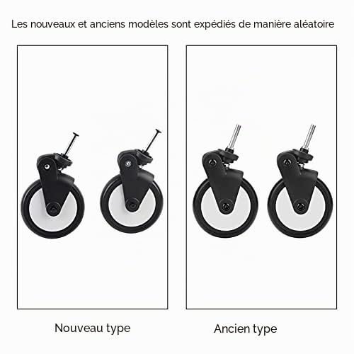 Wakects Roues de Rechange pour Poussette, Roues Avant/arrière pour Poussette, Rotation à 360 degrés, durables et résistantes à l'usure pour Poussette Yoyo Yoya (Une Paire de Roues Avant)