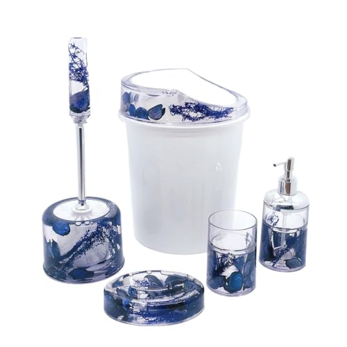 Juego de artículos de tocador de baño con cubo de basura D 2