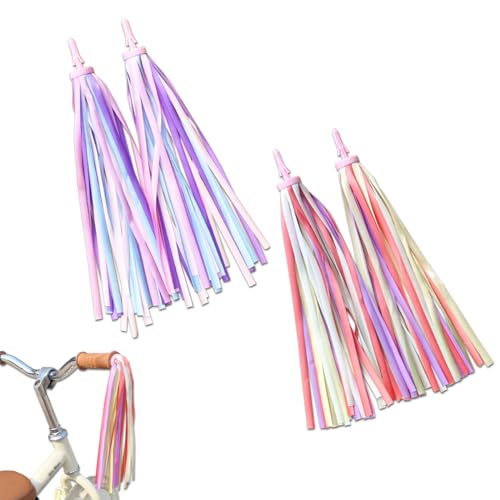 2 Pares Serpentinas de Bicicleta para Niños, Serpentinas de Colores Manillar Bicicleta, Niños Serpentinas para Scooter,Niños Bicicleta Cinta Decoración,para Bicicletas de Equilibrio para Niños y Niñas