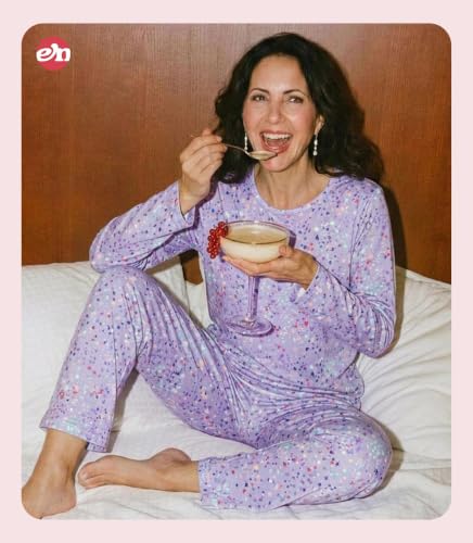 Image of ENJOYNIGHT Womens Pajama Set Cotton Pjs Long Sleeve Sleepwear with Pockets