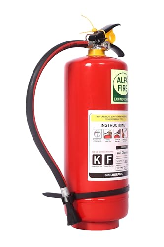 Image of 6L Kitchen Fire Extinguisher - Wet Chemical | Mild Steel | Ideal for Cooking Oil & Grease Fires | Refillable | 3-Year Expiry