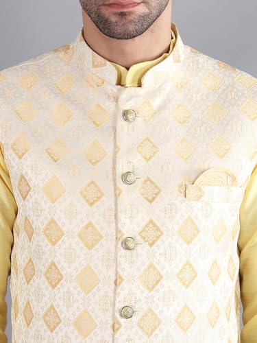 Image of Uri and MacKenzie Men's Silk Blend Kurta Pajama with Designer Ethnic Nehru Jacket /Modi Jacket