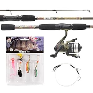 Mitchell Tanager Camo Truite, Perche, Spinning Light et Moulinet Combo Set