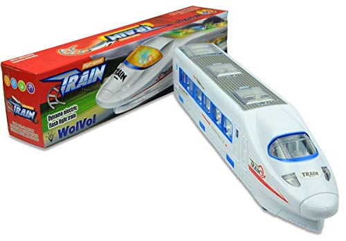 WolVol Bump & Go Electric Flash Light Train Toy with Music