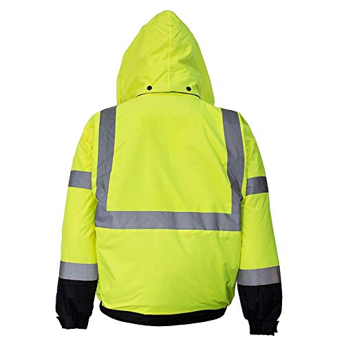 WJ9011/12 Men's ANSI Class 3 High Visibility Bomber Jacket, Waterproof