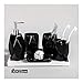 Soap dispenser JWZQ Set Accessori Bagno, Accessorio Bagno in Ceramica con Distributore di Sapone, Portaspazzolino, Bicchiere, Portasapone, Vassoio