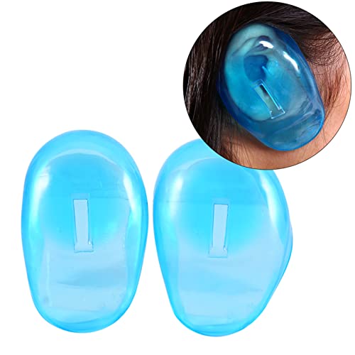 Dusche Ohr Abdeckung, Ohrenschutz Friseur 2 Stück Blue Ear Cover Shield Anti Flecken Kunststoffschutz Schützt Ohrenschützer Vor Dem Farbstoff Für Friseurläden Und Diy Haarfarbe Ohrenschützer