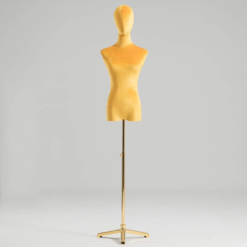 Colorful Fluff Dummy Dummy Golden Base Window Display Prop Clothing Store Women Model Solid Wood arm (E)