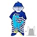 JORAKI Poncho da Bagno per Bambini, Asciugamano da Spiaggia per Bambini Teli Mare Accappatoio con Cappuccio per Ragazze Ragazzi Bambini Asciugamano 6-14 Anni, Motivo Dinosauro Blu