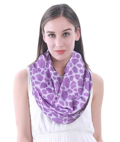 Lina & Lily Cow Animal Print Women's Infinity Scarf Lightweight