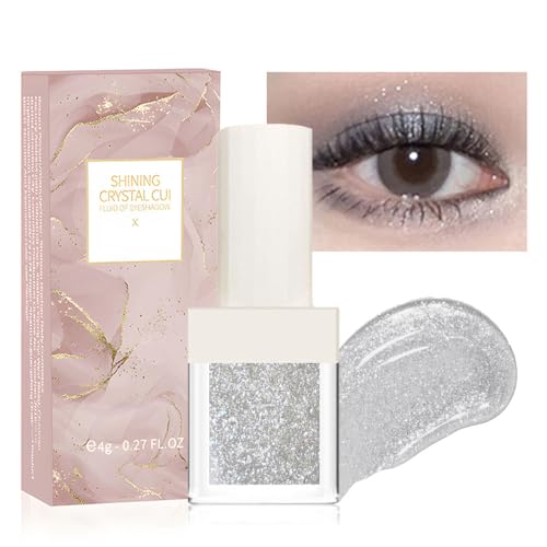 WanTuoluo Waterproof Liquid Glitter Sparkly Eyeshadow Eyeliner Makeup.Fairy Eye Shadow Iridescent Pearl Peach Gold Eyeshadow Jewels Liquid Eyeshadow- (02#)