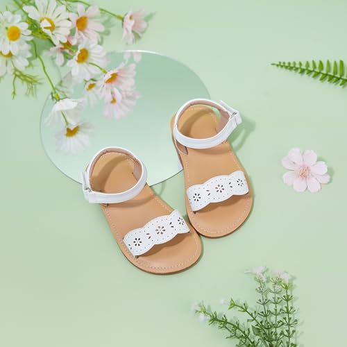 Image of Otter MOMO Girls Open Toe Princess Flat Sandals with Comfort Sole Summer Sandals