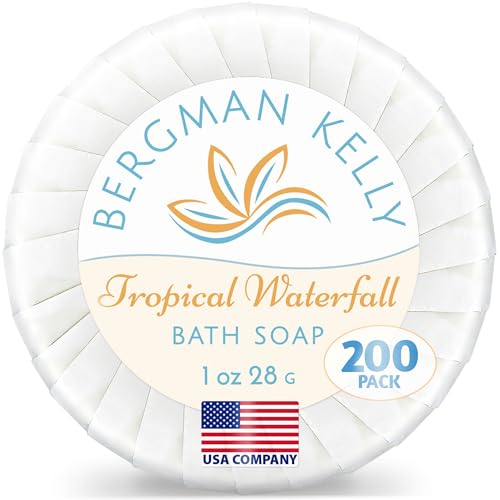 Jabón de hotel Bergman Kelly 1 oz en pack de 200 con aroma a cascada tropical