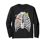 Anatomical Rib Cage And Spine With Flowers