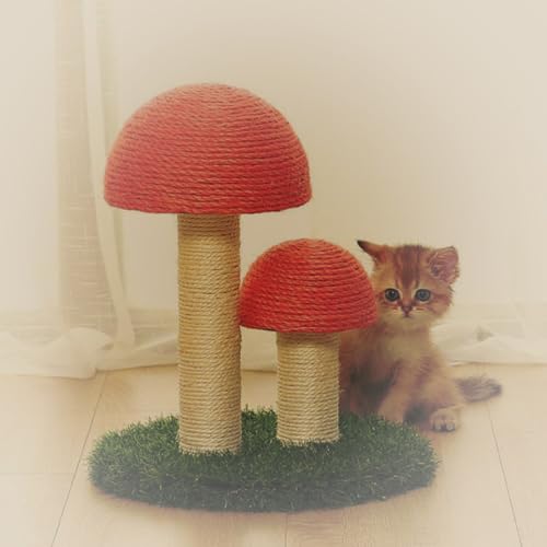 Poste rascador de madera para gatos con cuerda resistente miniatura 7