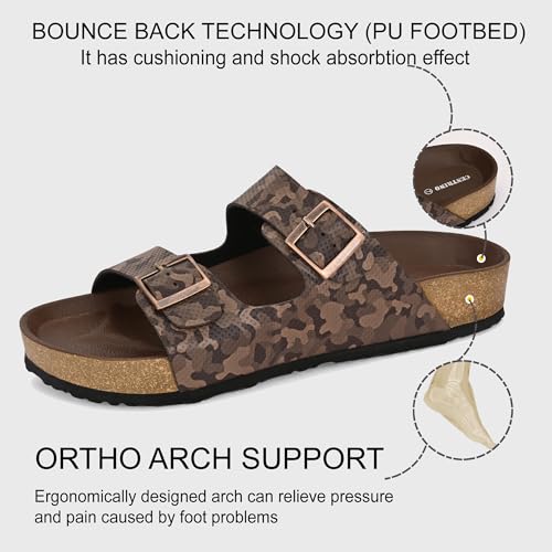 Image of Centrino Men's Berkin-Style Slip-On Sandals | Open Toe Design | Soft PU Footbed | Lightweight & Comfortable | Arch Support | On-Grip Sole | Casual Outdoor Wear (9213)
