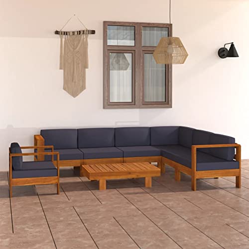 MOONAIRY 8-TLG. Garten-Lounge-Set mit Dunkelgrauen Auflagen, Gartenlounge, Balkon Möbel, Terrassenmöbel, Lounge…