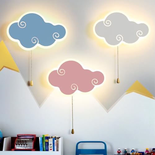 Iluminación para dormitorio infantil con apliques de pared modernos forma de nube 2