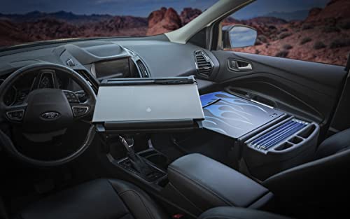 AutoExec AUE17070 Reach Desk Front Seat Car Desk Blue Steel Flames Desk Only - Thumbnail 7