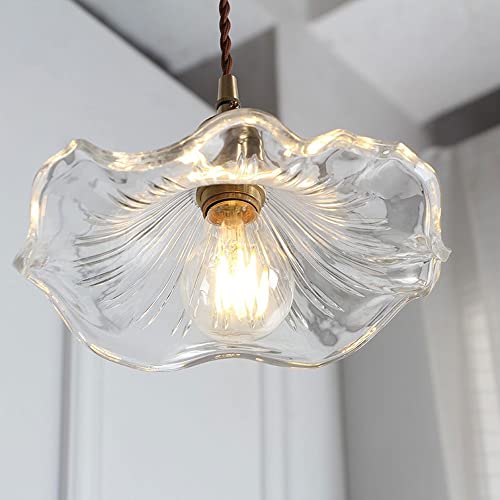 Luminaire suspendu moderne en verre ciselé style rétro industriel à hauteur réglable - 6