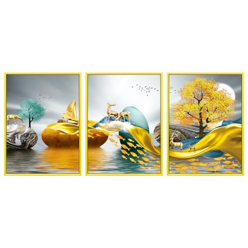 Autocollant mural feuille botanique Lot de 3 stickers vinyle 30x40 cm - 7
