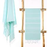 Cacala Pure Series Lightweight 100% Turkish Cotton Super Soft Peshtemal Luxury Bath Towel, Oversized