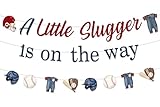 balterever baseball baby shower decorazioni banner little slugger is on the way banner baseball theme garland baseball theme party fornitura appeso wall banner decor per baby shower baby boy sport