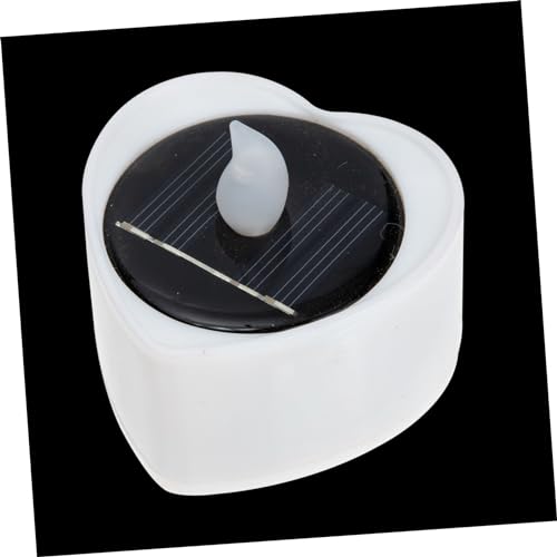 Gatuida Lámpara Solar Vela LED Decorativa para Jardín Exterior con Luz de Té Forma de Corazón Seguro Humo