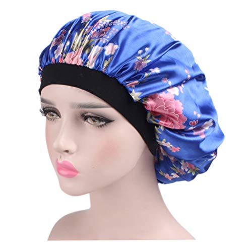 Premium Quality Satin Sleeping Cap,1 Pack Wide Band Night Cap Satin Bonnet for Natural Hair - Soft and Safe For All Hair Types