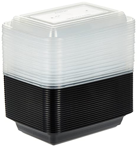 SNH Disposable Rectangle Microwave Container of 16 Oz With Lid - 24 pieces.