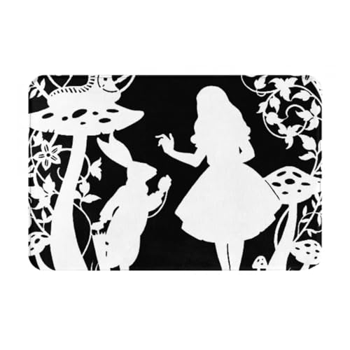 玄関マット 不思議の国のアリス (1) トイレマット バスマット 吸水速乾 滑り止め 抗菌 防臭 丸洗い可能 おしゃれ ふわふわ 柔らかい 40×60cm