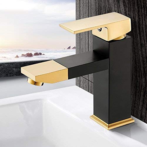 Robinet de lavabo noir et or, fini le manque d'espace grâce au bec pivotant 360°