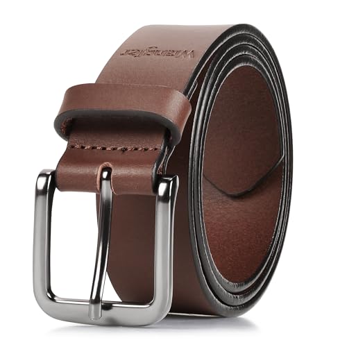 Image of Wrangler Men's Full Grain Genuine Leather 35mm Thick Casual Belt for Jeans, Pants