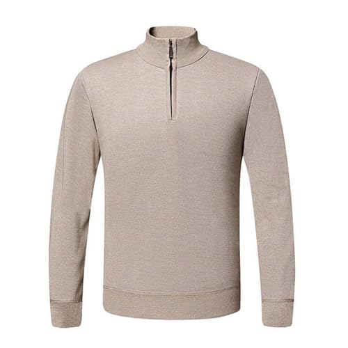 Men's Quarter Zip Collar Knit Sweater, Fall Winter Fleece Lined Heavy Warm Pullover Going Out Casual Fashion Sweaters