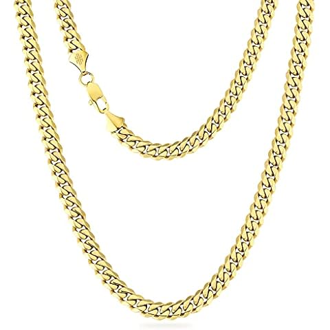 KRKC&CO Diamond-Cut Cuban Link Chain Necklace Cover