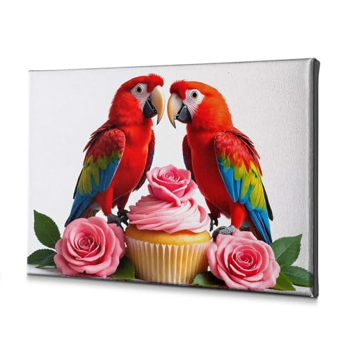 Assiettes décoratives perroquets roses : cadeau idéal crémaillère