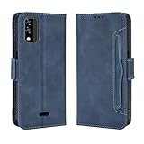 Lucyliy Hülle Für BLU C5 Max 2022, Schützendes PU-Leder-Etui mit Kartenschlitzen & Halterfunktion Hülle Cover Blue