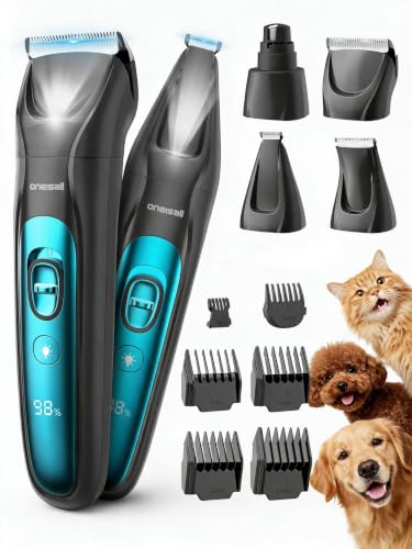 oneisall Professional 4-in-1 Dog Grooming Kit with...