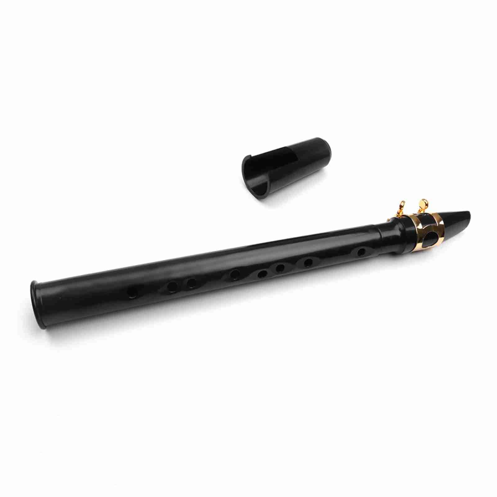 HUIOP Mini sassofono tascabile nero Piccolo sax portatile con borsa da trasporto nera Strumento a fiato,strumento a fiato