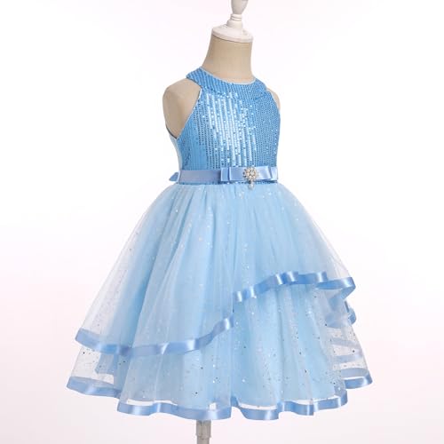 IBTOM CASTLE Little Girls Formal Dress Halter Sequin High-Low Tulle Birthday Party Toddler Pageant Graduation Ball Gown2