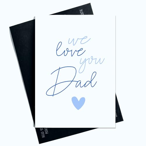 Peachy Antics Biglietto per la festa del papà We Love You Dad Cute Design From The Kids Cards For Dad Blue Lettering biglietti di auguri per la festa del papà AP166