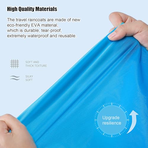 YEDECOR Poncho de chuva reutilizável de EVA para adultos, unissex, capa de chuva longa com capuz par