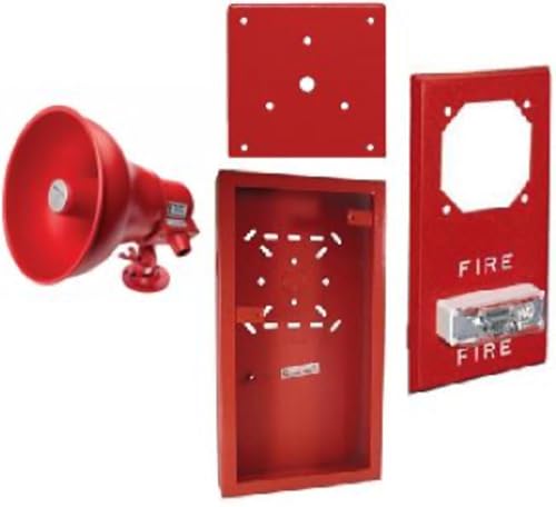 STH-RSSP-KIT Weatherproof 15 Watt Supervised 25/70 Horn Loudspeaker and 15/30/75/110cd Strobe with Mounting Plate, Adjustable Mounting Base for Horn and Backbox