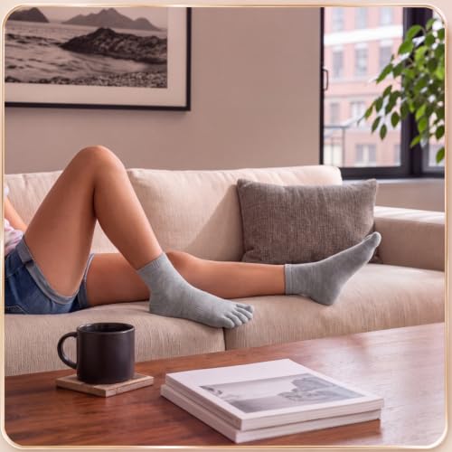 Image of Bencailor 4 /12Pairs Women Toe Sock Five Toe Sock