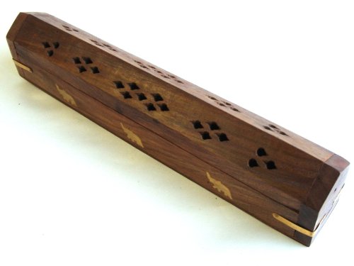 シーシャムウッド BOXタイプのお香立て (少しミニサイズ)5角形型