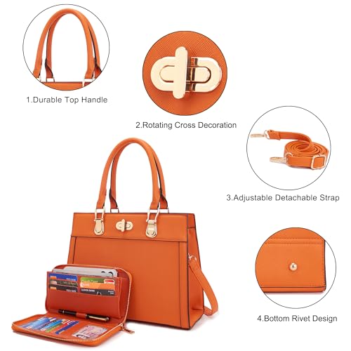 Purse Set Women Tote Handbag Shoulder Bag Top Handle Satchel Work Bag Crossbody Matching Wallet 2pcs4